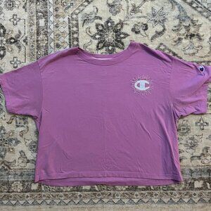 (Women's Large) Purple Champion Cropped-Shirt
